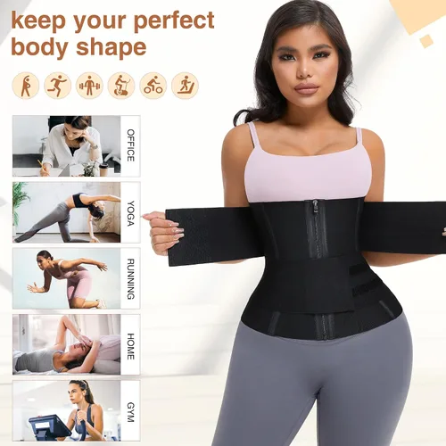 Vista 6 de FeelinGirl Latex Waist Trainer for Women Tummy Control Shapewear Waist Cincher Hourglass Body Shaper Workout 25-Steel Bones
