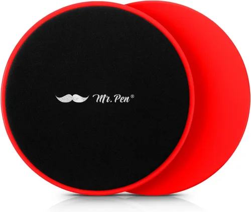Vista 9 de Mr. Pen Deslizadores centrales para entrenar – Paquete de 2 discos deslizantes de entrenamiento de doble cara Azul