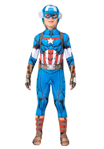 Vista 3 de Disfraz Zentai de Capitán América para Niños Multicolor