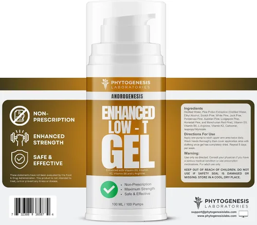 Vista 4 de Fórmula mejorada de fitogénesis – Gel de apoyo bajo en T – T Booster para hombres – Recuperación muscular, refuerzo de energía, envejecimiento