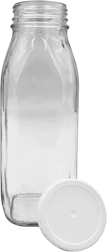 Vista 3 de Botellas de vidrio de 1 pinta / 16 onzas con tapa de rosca (juego de 2)