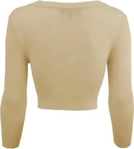 Vista 3 de YEMAK - Chaqueta de punto para mujer, manga 34, con botones, (S-4X)