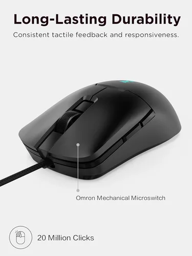 Vista 7 de Lenovo Legion M300s RGB - Mouse para juegos con cable – Sensor ajustable de 8,000 DPI, 6 botones programables y durabilidad de 20 millones de clics