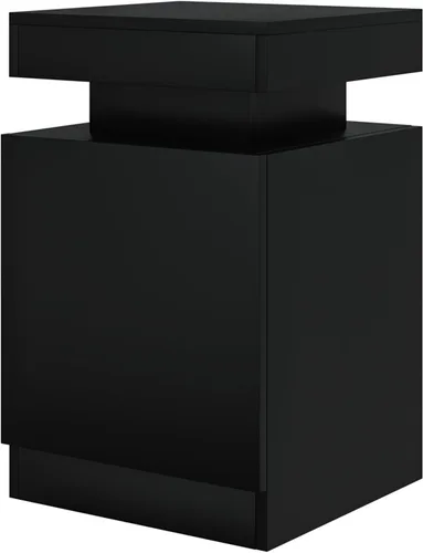 Vista 5 de oneinmil Juego de 2 mesitas de noche con luces LED, mesita de noche con armario de almacenamiento para dormitorio, mesita de noche con LED