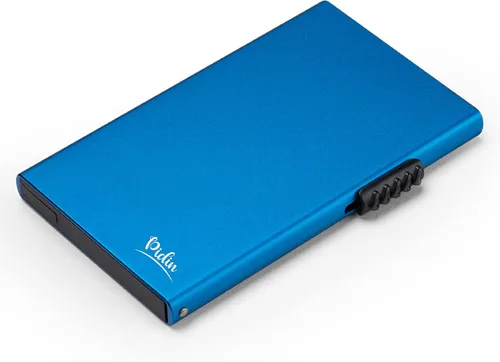 Vista 4 de Cartera desplegable, delgada y minimalista para tarjetas de crédito para hombres y mujeres, tarjetero para 7 tarjetas, protección RFID, cartera