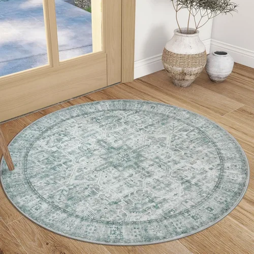 Vista 139 de SIILOOM Alfombra lavable de 2 x 3 pies, alfombra suave color taupe ceniza para entrada, tapete antideslizante para puerta de interior, tapete