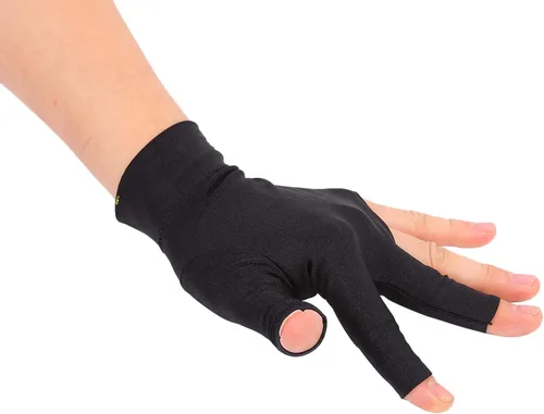 Vista 5 de Guante de billar de tres dedos de elastano, transpirable y cómodo, guantes de billar para mano izquierda, guante de billar para billar para billar