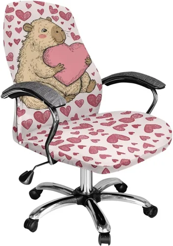 Vista 30 de Funda para silla de oficina de mármol morado, lavable, funda para silla de escritorio, fundas para silla de computadora para silla giratoria, silla