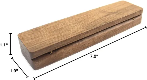 Vista 8 de Caja de regalo de collar rectangular largo de madera de nogal, caja de almacenamiento de joyería, caja de exhibición para aniversario, proponer