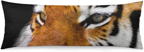 Vista 12 de Funda de almohada corporal, funda de almohada extra grande con cara de animal y gato grande, diseño de animal salvaje, funda de almohada corporal