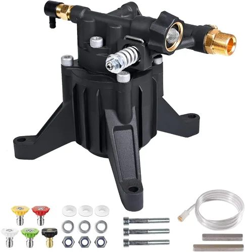 Vista 8 de YAMATIC 7/8" Shaft Vertical Pressure Washer Pump 3000 PSI 2.5 GPM Plateado