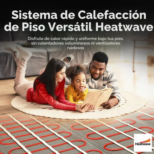Vista 2 de Sistema de calefacción por piso radiante eléctrico con termostato programable GFCI requerido 120V, HW2012-100, 120.00 volts