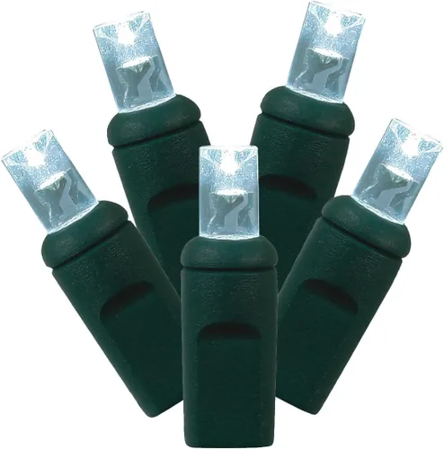Vista 15 de Vickerman Juego de 100 luces LED GW WA Ec multicolor con LED gran angular de molde único, 36 pies