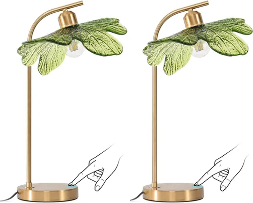 Vista 9 de Lámparas de mesa de cristal de mediados de siglo, moderna lámpara de mesa dorada, lámpara de escritorio, lámpara de mesa alta, lámpara de mesita