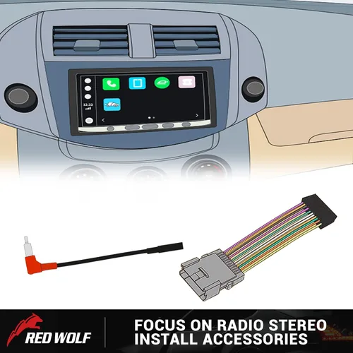 Vista 7 de RED WOLF Adaptador de antena de radio de coche, conector ISO a DIN, actualización de antena de fábrica para reemplazo estéreo de radio del mercado