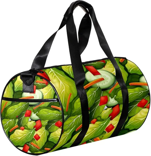 Vista 3 de Healthy Green Salad Dish Sports Duffel Bag Travel Tote Carry on Weekender Gym Overnight Bag for Men & Women