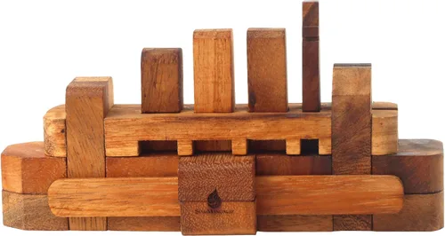 Vista 2 de Rompecabezas de madera Kumiki Brain Teaser para adultos, juego de rompecabezas de madera entrelazado 3D hecho a mano, rompecabezas clásico japonés