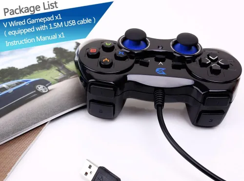 Vista 4 de ZD-V control de juegos cableado con USB color negro para PC compatible con Windows XP7810 PlayStation 3 Android