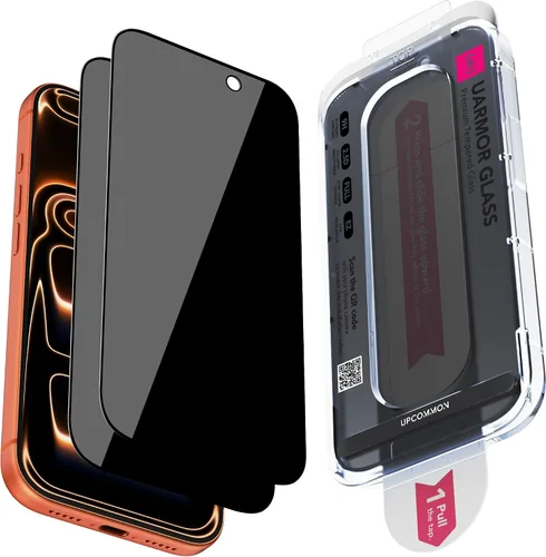 Vista 19 de UARMOR Protector de Pantalla de Privacidad de Vidrio para [ iPhone 15 Plus ] Vidrio Templado Premium 9H Anti-espía, Kits de Instalación Fácil