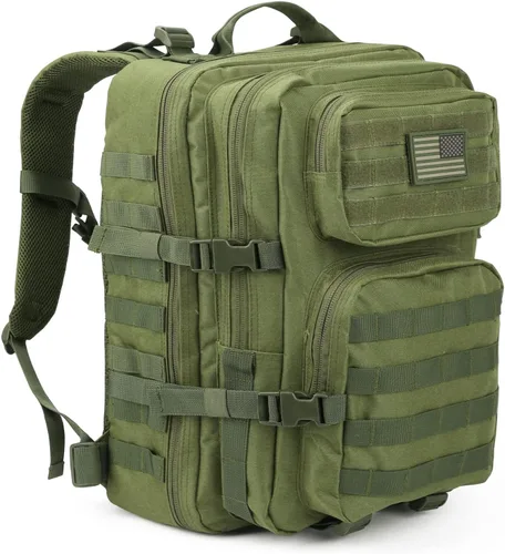 Vista 15 de REEBOW GEAR - Mochila táctica militar para hombres, mochila grande del ejército, paquete de asalto de 3 días, mochila Molle, Negro, Grande - 40 l