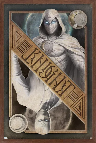 Vista 10 de Trends International Marvel Moon Knight - Póster de pared de tarjetas, 14.725 x 22.375 pulgadas, versión enmarcada de madera de granero