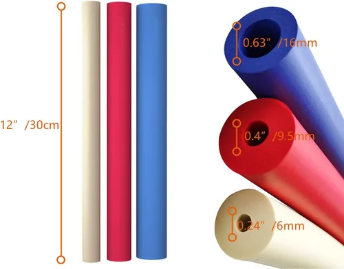 Vista 2 de Tubo de agarre de espuma (paquete de 6) – Tubo de espuma para utensilios – Tubo de relleno Mango de utensilios de agarre para discapacitados