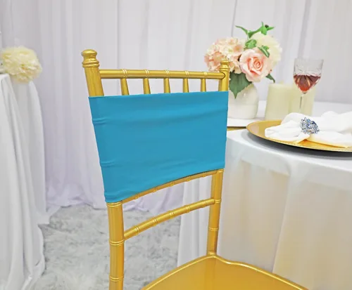 Vista 27 de (10 bandas elásticas de elastano de 7 x 13 pulgadas, de doble capa, lazos elásticos de licra para silla, lazos para bodas, fiestas, banquetes