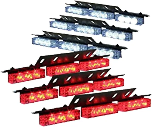 Vista 14 de 54 luces LED estroboscópicas intermitentes de uso de advertencia de emergencia para vehículo de emergencia para rejilla de tablero de parabrisas Azul