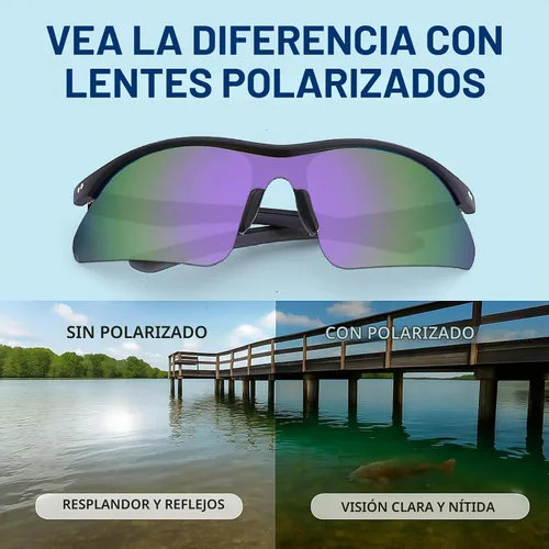Vista 5 de GoLight Polarized Wraparound Sports Sunglasses for Men & Women – UV400, Anti-Glare, Lightweight Frame with Metal Hinges