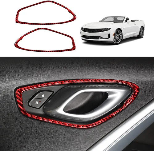 Vista 19 de Calcomanía de fibra de carbono para perilla de ventilación de aire acondicionado, cubierta interior para Chevrolet Camaro 2016 2017 2018 2019 2020