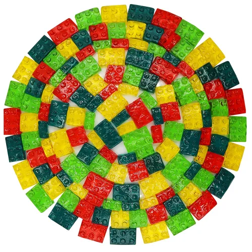 Vista 4 de FirstChoiceCandy Caramelos de gomitas jugosas de arcoíris 3D (bloques de construcción 3D, 2 libras)