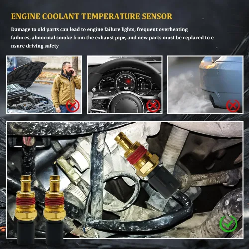 Vista 4 de Sensor de temperatura del refrigerante del motor, sensor de temperatura del agua, sensor de temperatura ECT de piezas de automóvil compatible