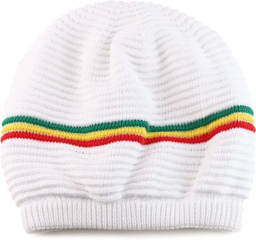 Vista 2 de Deep Crown Gorro de gran tamaño RGY a rayas 100% algodón Rasta Skully