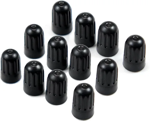 Vista 3 de Dsycar Paquete de 30 tapas de válvula de vástago de neumático TPMS, tapas de vástago de válvula de neumático de plástico negro de largo con junta