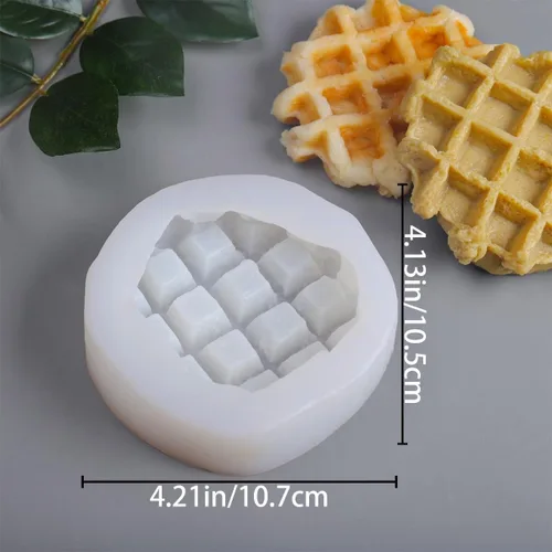 Vista 2 de Molde de silicona grande para waffle, moldes para velas de gofres, molde de jabón en forma de gofre, molde de chocolate artificial