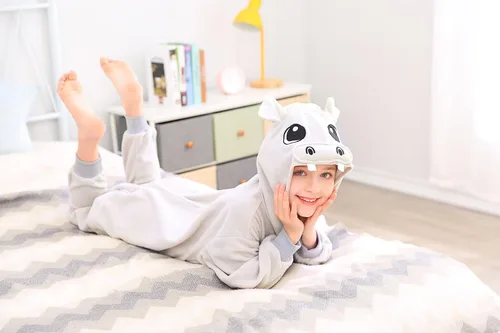 Vista 3 de CANASOUR - Pijama tipo mameluco para niñas y niños, unisex, de anime y de una pieza, para Halloween, Navidad, fiesta de disfraces y Cosplay, talla 4T