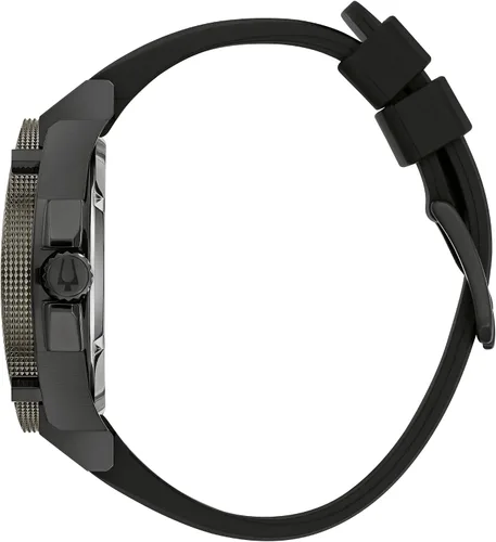 Vista 2 de Bulova Men's Icon 3-Hand Calendar Watch with Black Polyurethane Strap, Precisionist, Luminous Markers, 300M WR