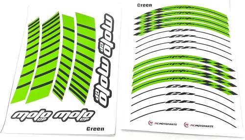 Vista 2 de MC MOTOPARTS Calcomanías adhesivas para llantas de 17 pulgadas compatibles con MT-07 MT-09 MT-10 FZ07 FZ09 FZ10 YZF R6 YZF R1 1000 verde