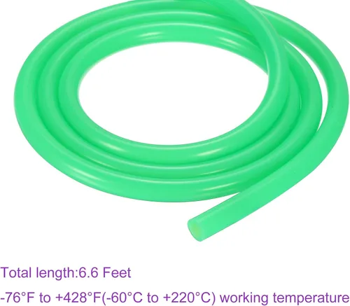 Vista 4 de DMiotech 0.079 in ID 0.157 in OD 10 pies tubo de silicona verde industrial tubo de silicona para bomba de aire de agua