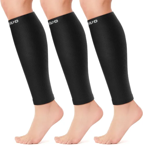 Vista 14 de CAMBIVO Mangas de compresión de pantorrilla para hombres y mujeres, calcetines sin pies para alivio del dolor de espinillas y piernas