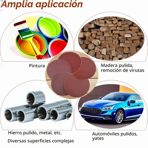 Vista 6 de 60 discos de lijado PSA de 6 pulgadas, 10 de cada uno de 80, 100, 120, 180, 240, 400, grano, 6 pulgadas, discos de papel de lija autoadhesivos