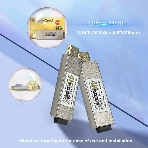 Vista 4 de Elenzk 4K@30Hz HDMI Fibra Extensor 984.3 ft OM3 Multimodo Sin Comprimir