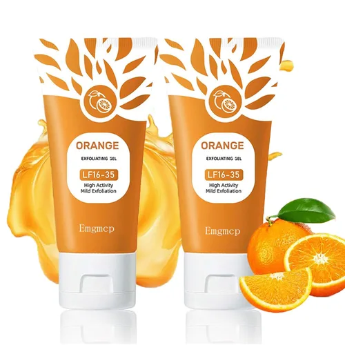 Vista 8 de Orange Enzymes - Gel exfoliante para rostro y cuerpo, limpieza profunda de poros y apriete, mejora los puntos negros, exfoliante hidratante