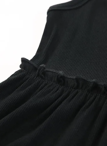 Vista 9 de blibean Vestido de verano sin mangas para niñas, trajes cómodos talla 4-13 años