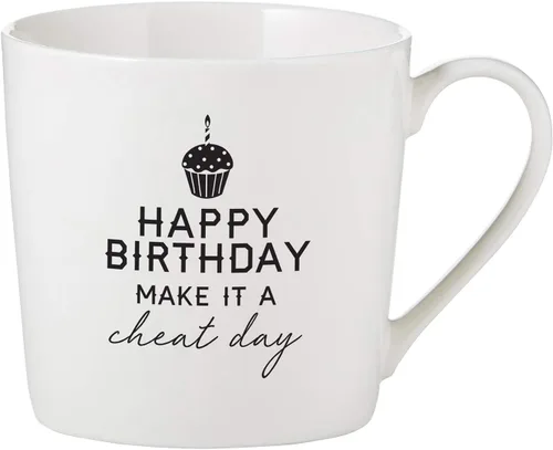 Vista 6 de SB Design Studio D4441 SIPS - Taza de café de porcelana de hueso, 14 onzas, agradable de decir