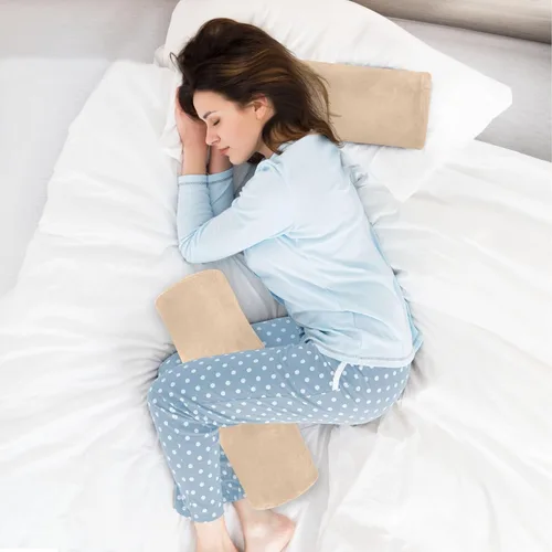 Vista 6 de Almohada y funda de almohada para el cuello para dormir, fundas de almohada redondas, almohada de cuello cilíndrico, almohada de apoyo para cama