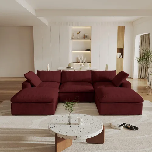 Vista 20 de Cloud - Sofá modular convertible de 80.3 pulgadas en forma de L para sala de estar con otomana de almacenamiento, sofás profundos minimalistas, Negro