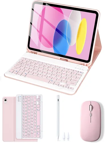 Vista 13 de LAMA Funda con Teclado Touchpad para iPad (A16) 11ª generación 2025/10ª generación 2022, funda tipo folio con soporte para lápiz, trackpad