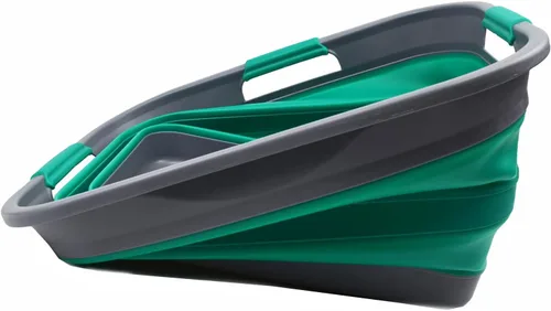 Vista 2 de SAMMART Juego de 2-30L (8 galones) plegable de plástico para lavandería, contenedor de almacenamiento plegable y organizador para ahorrar espacio