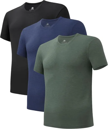 Vista 12 de DAVID ARCHY Paquete de 3/5 camisetas de cuello redondo transpirables